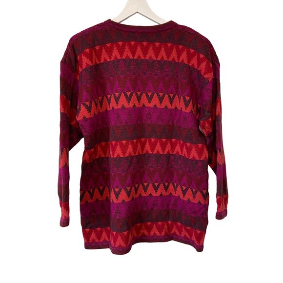 Vintage Triangle Pattern Longer Crewneck Sweater - Women's Size L - Picture 2 of 4